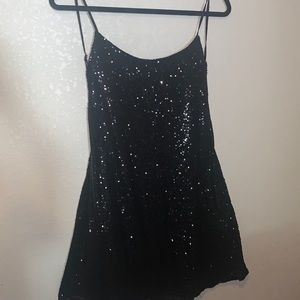 Black sequin mini dress